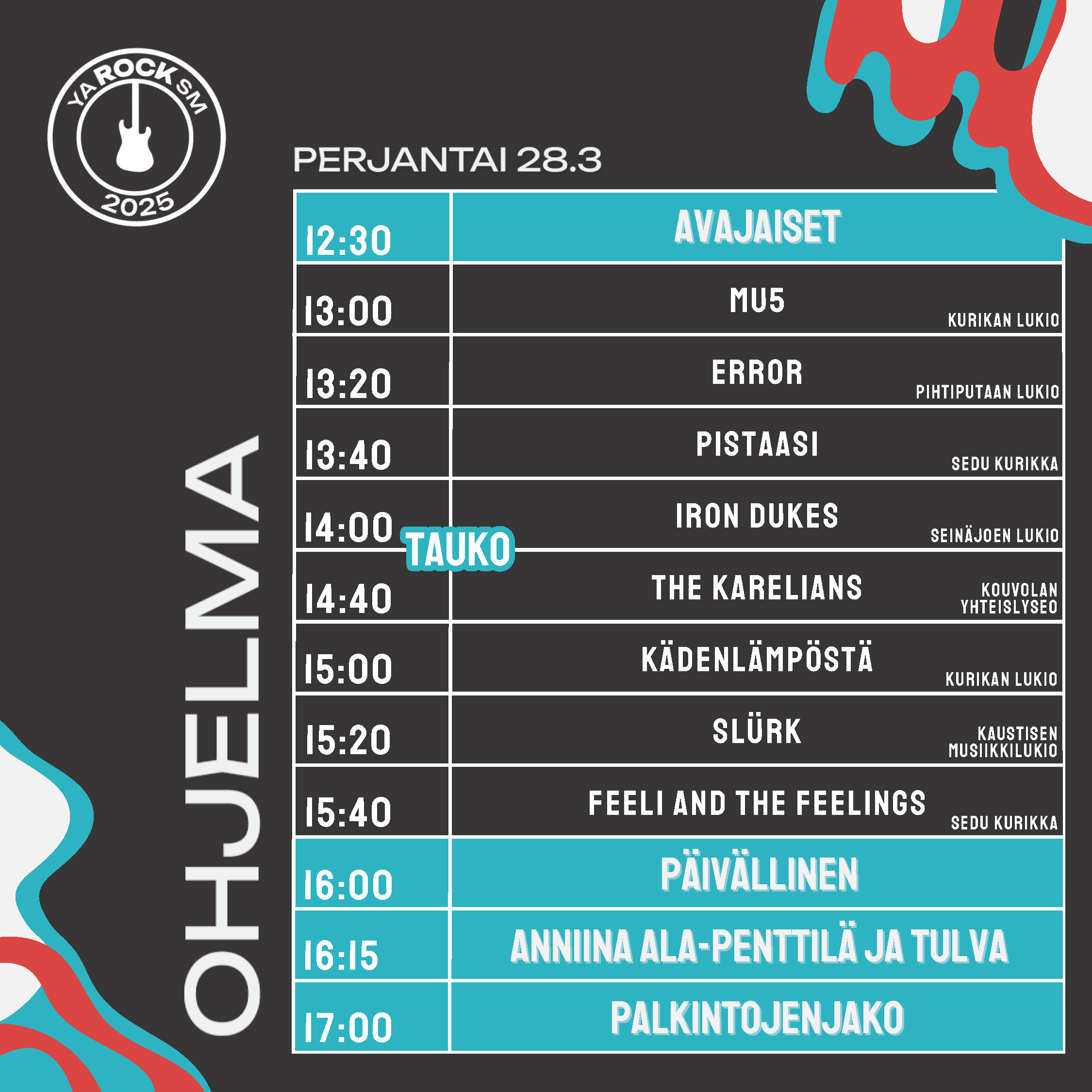 Perjantain aikataulu